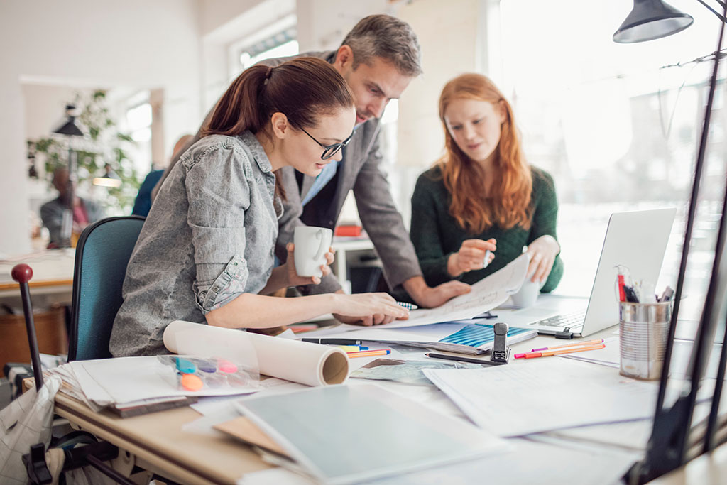 Group of people working together on a project in a startup company office conflict coaching