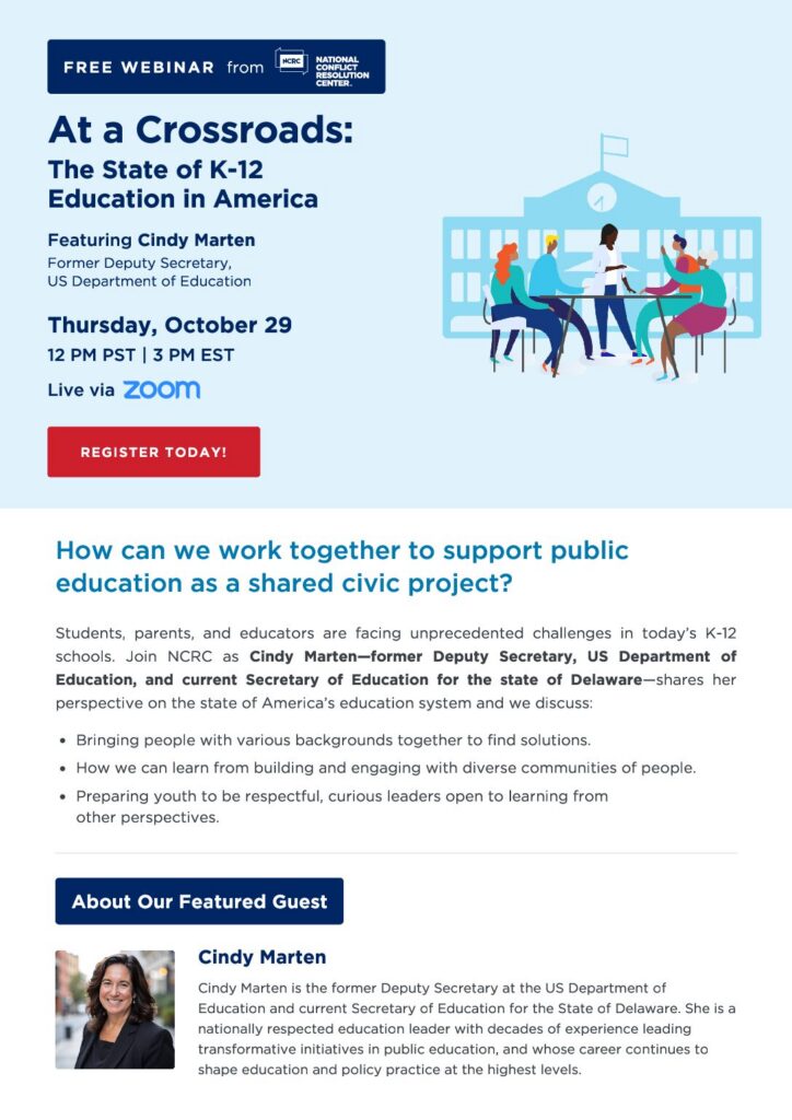 Cindy Marten Webinar flyer Free Leadership Webinars